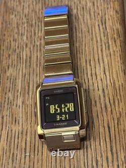 Casio i-RANGE IRW-101 Solar Gold Digital Watch Used Excellent Condition From Jap