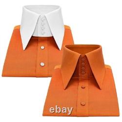 Celebrity Style Men's Red Carpet Shirt High Long Point 70s Spear Dagger Collar