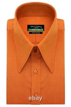 Celebrity Style Men's Red Carpet Shirt High Long Point 70s Spear Dagger Collar