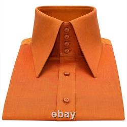 Celebrity Style Men's Red Carpet Shirt High Long Point 70s Spear Dagger Collar