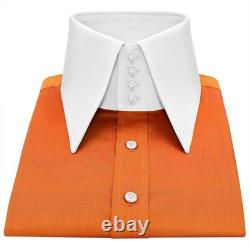 Celebrity Style Men's Red Carpet Shirt High Long Point 70s Spear Dagger Collar