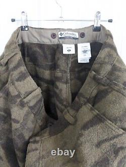 Columbia Camouflage Hunting Pants size 40 Gallatin Range Wool Blend Brown