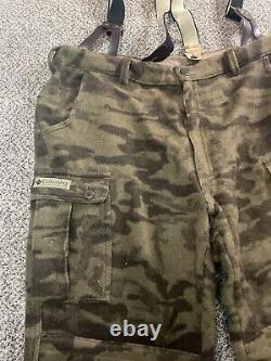 Columbia Gallatin Range Camo Hunting Bib Overalls Heavy Wool Blend Size 42 Large