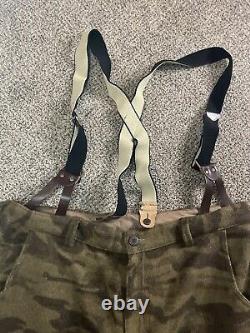 Columbia Gallatin Range Camo Hunting Bib Overalls Heavy Wool Blend Size 42 Large