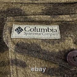 Columbia Gallatin Range Camo Hunting Jacket Heavy Wool Blend Mens Size XL
