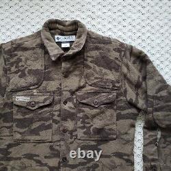 Columbia Gallatin Range Camouflage Camo Button Up Wool Hunting Jacket XL