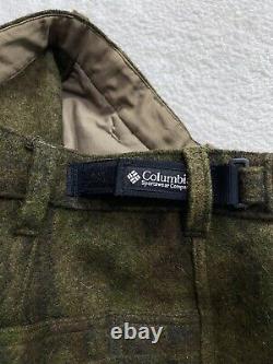 Columbia Gallatin Range Cargo Camo Hunting Pants Outdoors 90% Heavy Wool 34x32