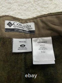 Columbia Gallatin Range Cargo Camo Hunting Pants Outdoors 90% Heavy Wool 34x32