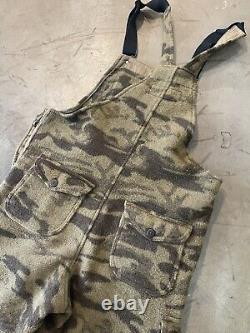 Columbia Gallatin Range Mens Small Brown Wool Camo Hunting Bib Overalls Pants