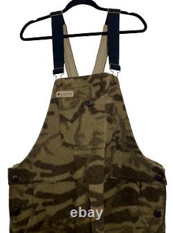 Columbia Gallatin Range Monarch Pass Bibs Mens M Camo Wool Hunting Outfitter