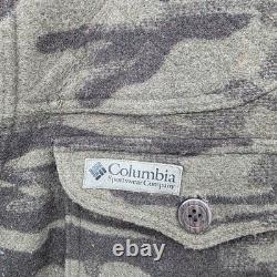 Columbia Gallatin Range Wool Blend Jacket Brown Camo Outfitter XL 2000s