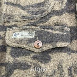 Columbia Gallatin Range Wool Blend Jacket Outfitter Brown Camo Mens Medium