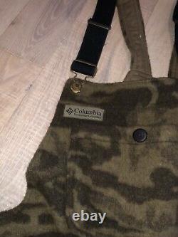 Columbia Gallatin Range Wool Blend Monarch Pass Outfitter Camo Bib Pants Small