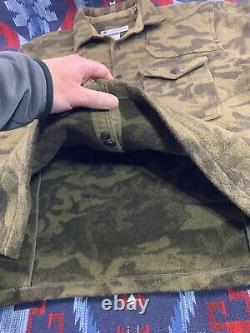 Columbia Gallatin Range Wool Shirt Jacket Mens SZ XXL Heavy Hunting Brown Camo
