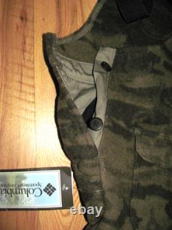 Columbia NWT Gallatin Range Wool Brown Camo Hunting Bib Overalls Men's XL (NYZ7)