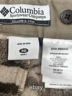 Columbia PHG Gallatin Range Wool Cargo Hunting Pants Size 36 Snow Camo HM8040