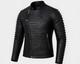 Crocodile Embossed Spine Ridge Men's Genuine Cowhide Black Leather Biker Jacket