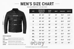 Crocodile Embossed Spine Ridge Men's Genuine Cowhide Black Leather Biker Jacket