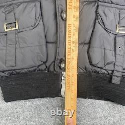 DSQUARED Mountain Range Jacket Mens 48 Black Down Puffer Bomber Hooded Ski Logo
