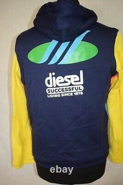 Diesel Mens Hooded Top M Neoprene MIX Multi Colour Rare £199 Aqua Hollic Range