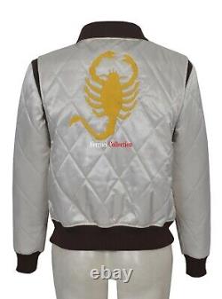 Drive Movie Jacket Beige with Back Scorpion Fabric Jacket Movie Inspired Jacket