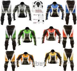 Dynamic Colour Range Mens Motorbike / Motorcycle Leather Jacket Trouser Suit