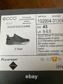 Ecco S-Three Goretex Golf Shoes Size 9 RRP £180 Worn Once At The Range Mint Con