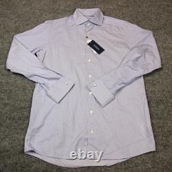 Eton Dress Shirt Men's 15.5 39 Blue Striped Contemporary Business Twill Button U