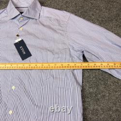 Eton Dress Shirt Men's 15.5 39 Blue Striped Contemporary Business Twill Button U
