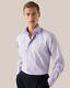 Eton Slim Fit Micro Check Dress Shirt Men's 41/16 Light Purple Spread Collar L/s