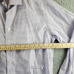 Eton Slim Fit Micro Check Dress Shirt Men's 41/16 Light Purple Spread Collar L/S