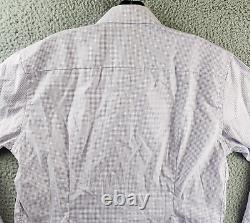 Eton Slim Fit Micro Check Dress Shirt Men's 41/16 Light Purple Spread Collar L/S