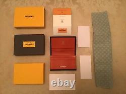 Ettinger Wallet Sterling Silver Range Visiting Card Case In Orange BNIB RRP £145