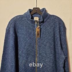 Faherty Jacket Mens XXL Blue Marled Indigo Blue Full Zip Outdoor Casual NWT $148