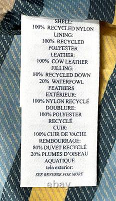 Faherty Range Down Vest Mens Nylon / Leather in Pine Cone Puffer Sz L NWT $448