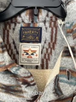 Faherty Thunder Voice Eagle Range Fleece Lined Shaket Jacket Grey 2XL NWT $328
