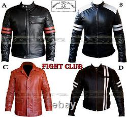 Fight Club Style Range (brad Pitt) Mens Fashion Premium Analene Leather Jacket