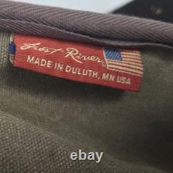 Frost River Premium Mesabi Range Daypack Leather Green Canvas USA Made