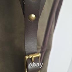 Frost River Premium Mesabi Range Daypack Leather Green Canvas USA Made