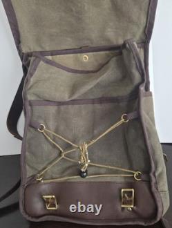 Frost River Premium Mesabi Range Daypack Leather Green Canvas USA Made