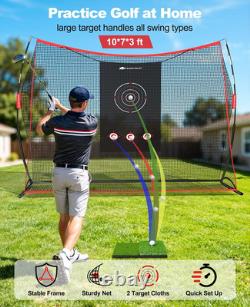 Golf Net, 10 x 7ft Golf Practice Net with 2 Targets Heavy Duty Hitting Driving