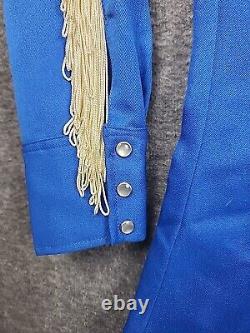 H Bar C Shirt Mens Pearl Snap California Ranchwear Blue Fringe Western Cowboy