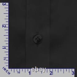 High Penny Collar Shelby Brothers Men's Black Hidden Placket Retro Style Shirt