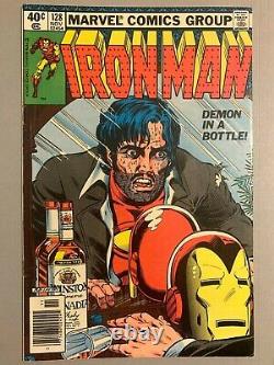 Iron Man #128 Demon in a Bottle Bronze Age Marvel Comics 1979 VF+range NewsStand