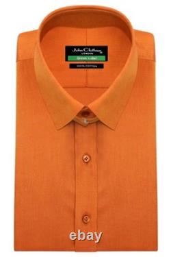 James Bond Style Men's Shirt Tab Loop Collar Wedding Evening Party Cotton Dress