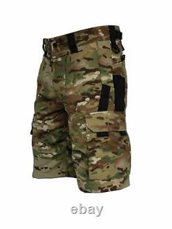Kitanica Men's Range Shorts Multicam Nylon Cotton Tactical Shorts with 8 Pockets
