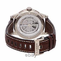 L. Leroy Marine Range Auto 43mm White Gold Mens Strap Watch LL200/4