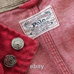 L VGT Minty POLO RALPH LAUREN Faded Red AUTHENTIC DUNGAREES Denim TRUCKER Jacket