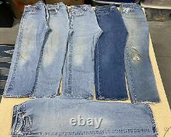 LOT OF 20 Vintage 90's-2000's LEVI'S 501's Farmer Denim Jeans Ripped Worn