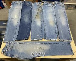 LOT OF 20 Vintage 90's-2000's LEVI'S 501's Farmer Denim Jeans Ripped Worn